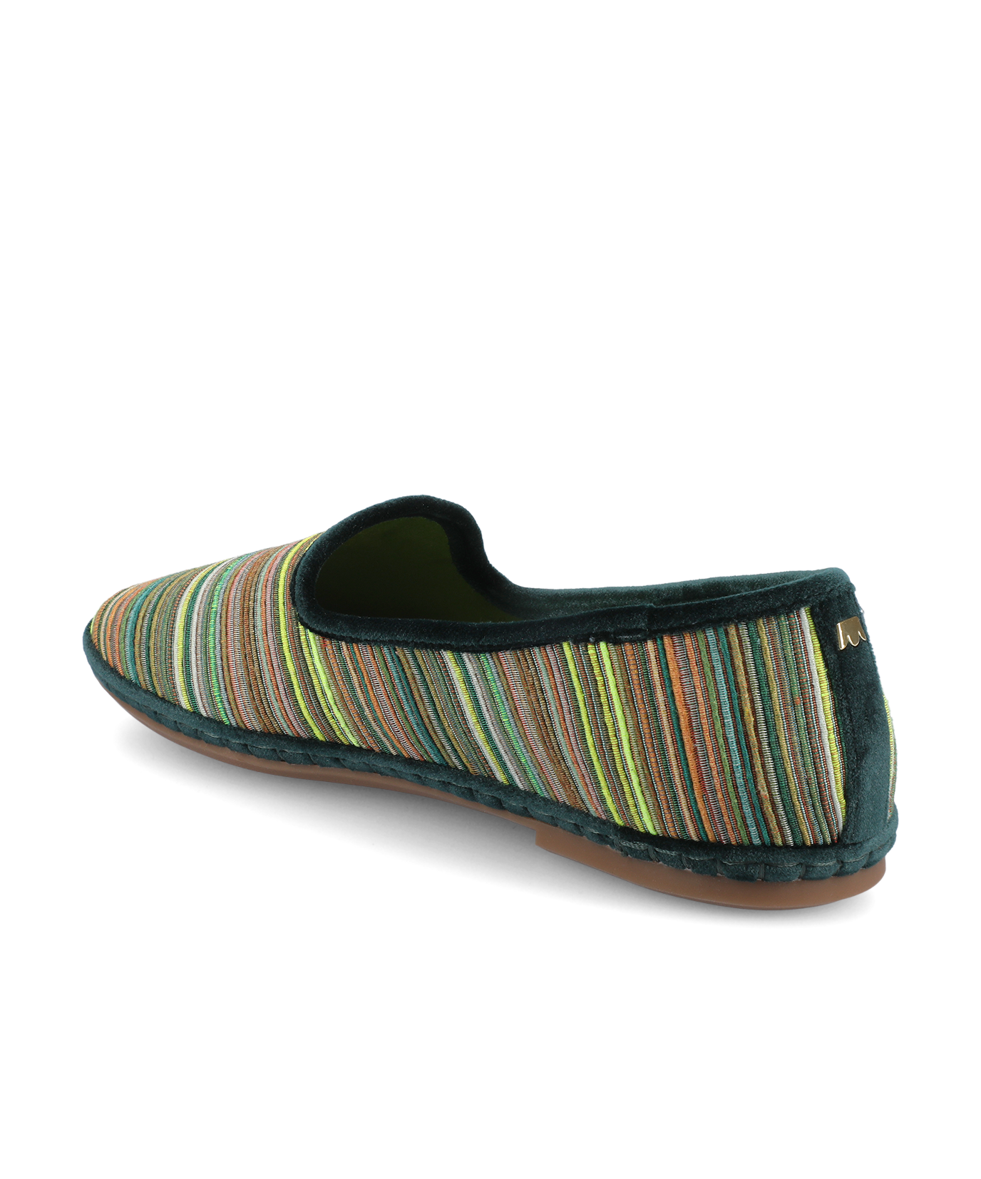 Elric Slip-On Shoes Royal Green Multi Stripe Grosgrain Espadrille 3