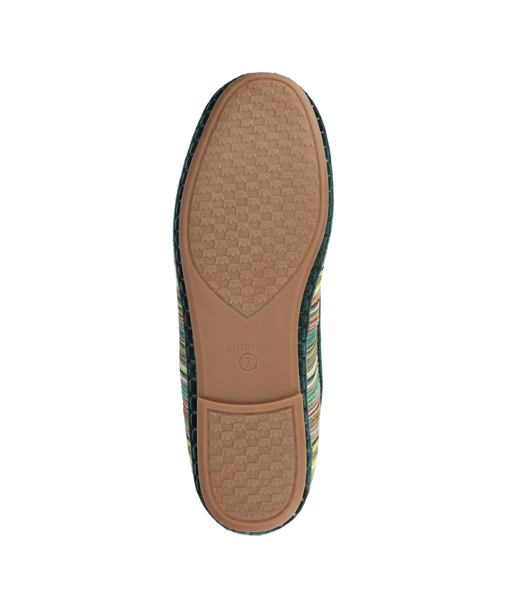 Elric Slip-On Shoes Royal Green Multi Stripe Grosgrain Espadrille 4
