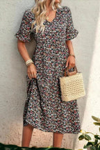 Light blue floral summer dress with a flowing, relaxed fit and delicate straps. Perfect for warm-weather outings. 6