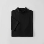 Elysian men's tailored-fit crew neck t-shirt in navy blue, made from a soft stretch cotton blend. 4