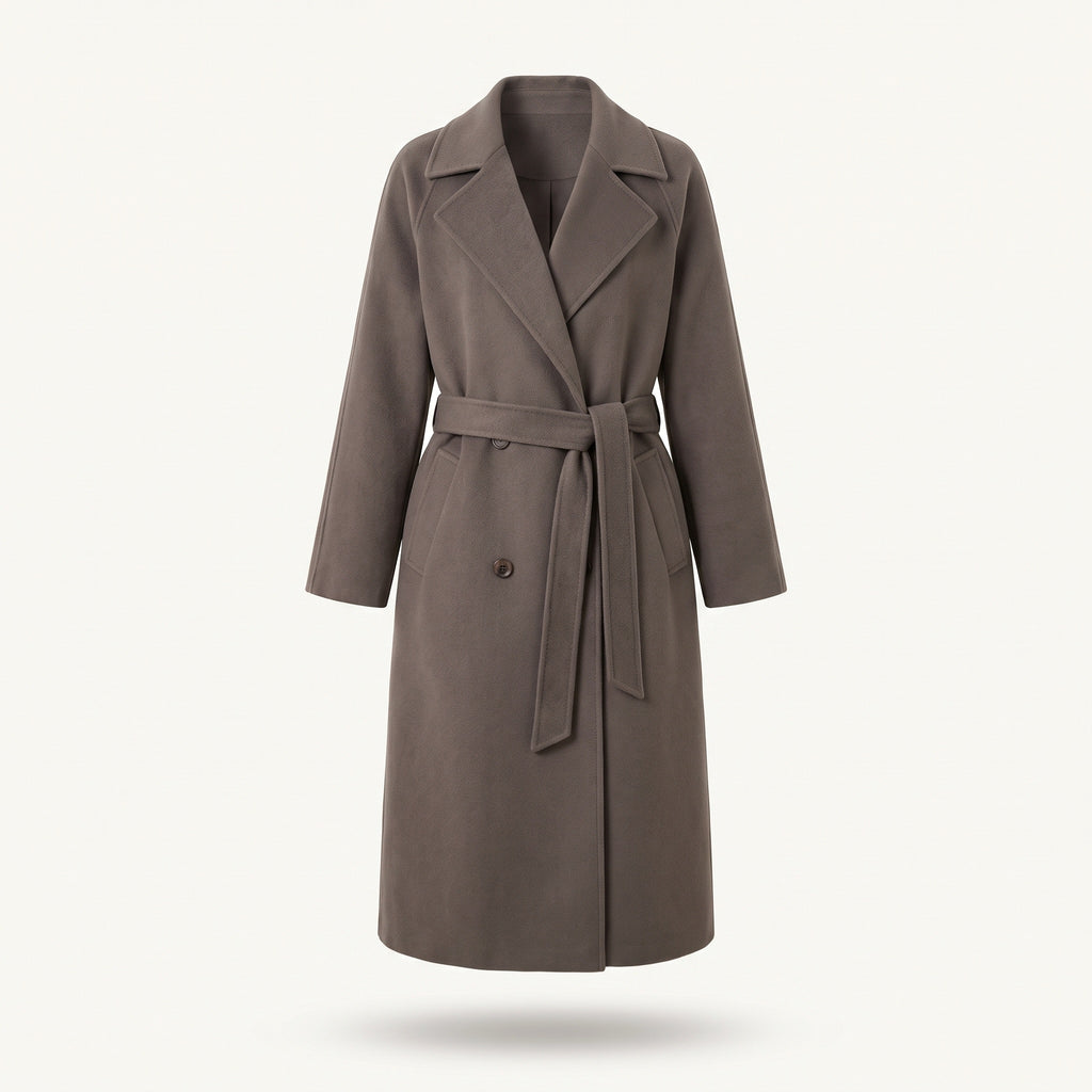 Evely wool-like trench coat for women, black