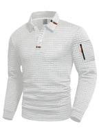 Everett long-sleeve textured polo white