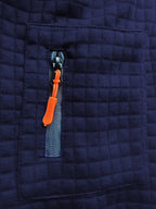 Everett polo zip sleeve pocket detail navy