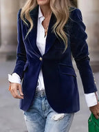 Julie | Velvet Blazer - Midnight Navy