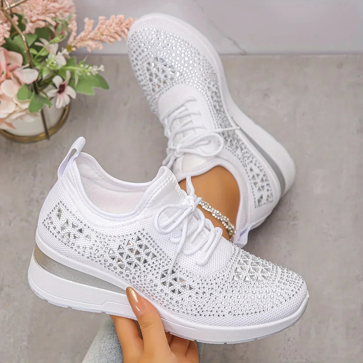 Giselle Orthopedic Sneakers in navy blue, featuring a modern sporty design with cushioned support. 0