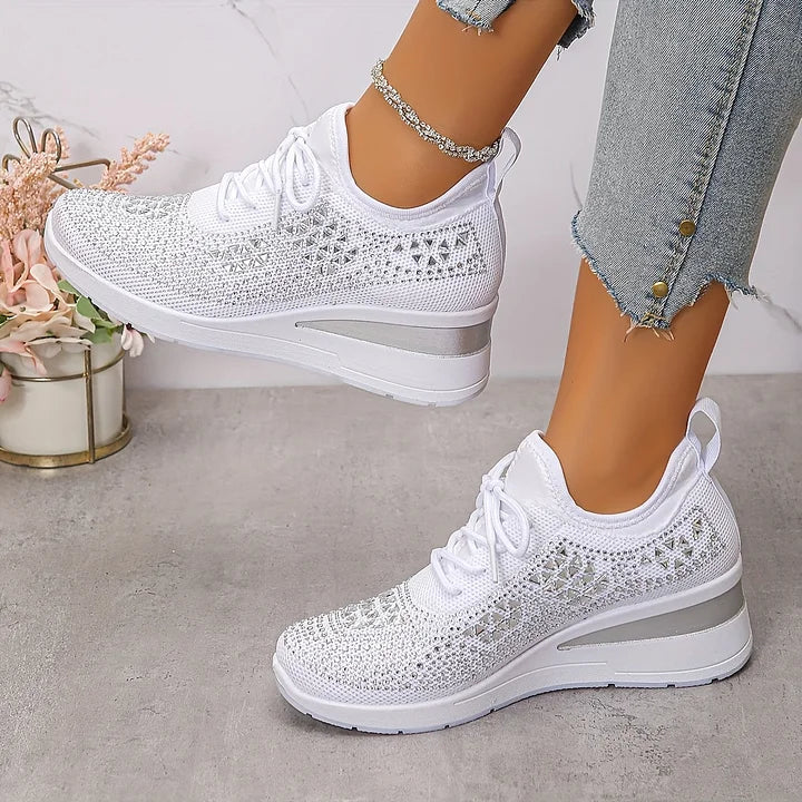 Giselle Orthopedic Sneakers in navy blue, featuring a modern sporty design with cushioned support. 1
