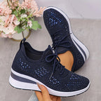 Giselle Orthopedic Sneakers in navy blue, featuring a modern sporty design with cushioned support. 10