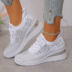 Giselle Orthopedic Sneakers in navy blue, featuring a modern sporty design with cushioned support. 2