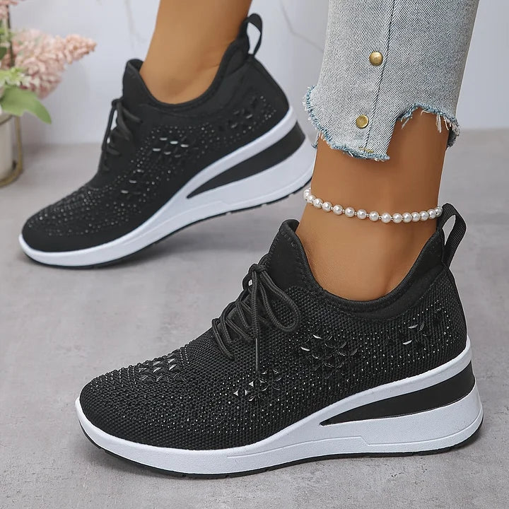 Giselle Orthopedic Sneakers in navy blue, featuring a modern sporty design with cushioned support. 3