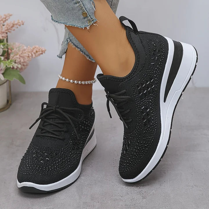 Giselle Orthopedic Sneakers in navy blue, featuring a modern sporty design with cushioned support. 4