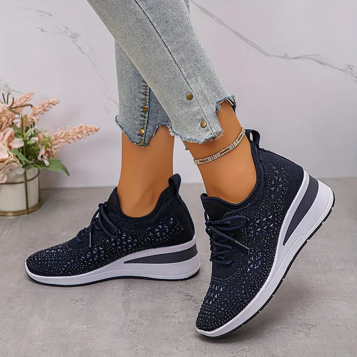 Giselle Orthopedic Sneakers in navy blue, featuring a modern sporty design with cushioned support. 7