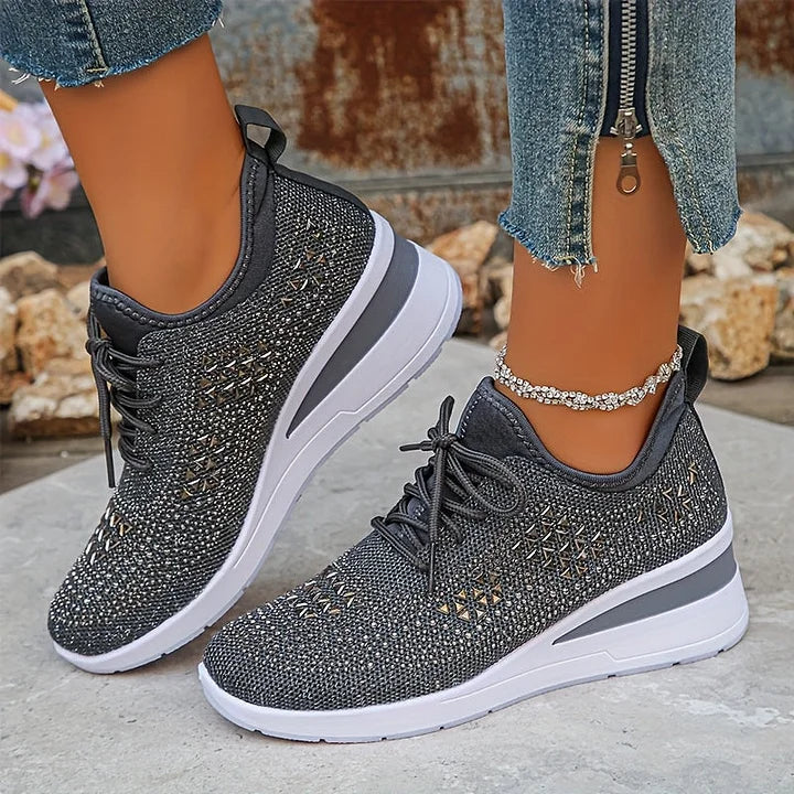 Giselle Orthopedic Sneakers in navy blue, featuring a modern sporty design with cushioned support. 8