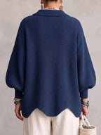 Guusje oversized cardigan with gold-tone buttons, gold, knit detail