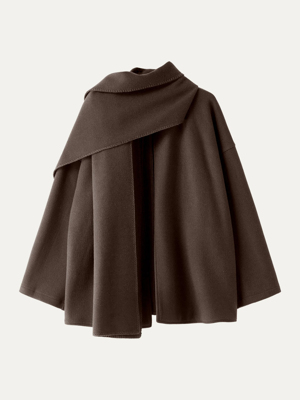 Hanneke oversized scarf coat in heather brown, product view
