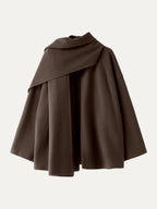 Hanneke oversized scarf coat in heather brown, product view