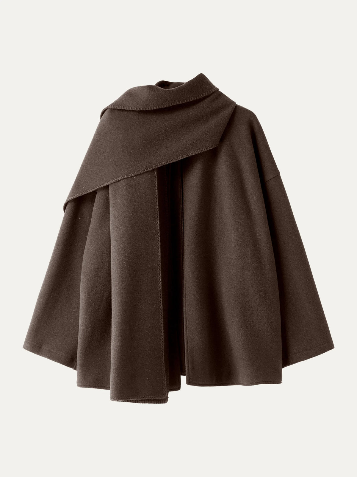 Hanneke oversized scarf coat in heather brown, product view