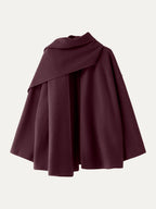 Hanneke oversized scarf coat in plum berry, product view