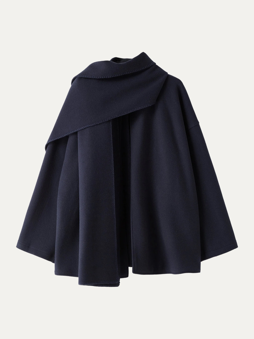 Hanneke oversized scarf coat in black navy, product view