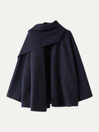 Hanneke oversized scarf coat in black navy, product view