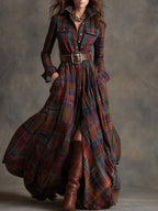 Harper belted shirt dress, red
