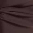 Chocolate satin fitted maxi skirt with an elasticated waistband, offering a sleek and elegant silhouette. 3