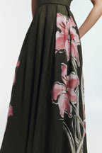 Jareth Maxi Dress - Women's V-Neck Relaxed A-Line Summer Dress in Ramie 3