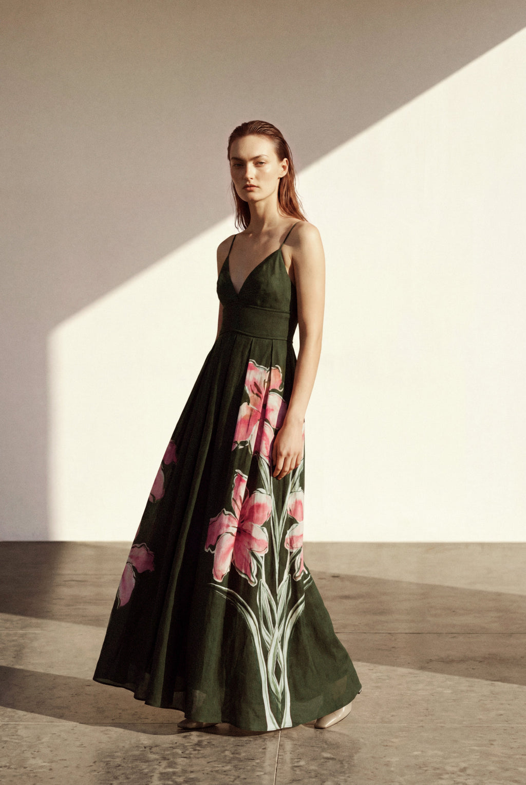 Jareth Maxi Dress - Women's V-Neck Relaxed A-Line Summer Dress in Ramie 6