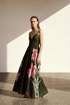 Jareth Maxi Dress - Women's V-Neck Relaxed A-Line Summer Dress in Ramie 6