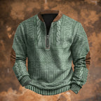 Jilian half-zip knitted jumper in green, front view