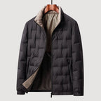 Jorrit quilted padded jacket in black, front view with the lining showing