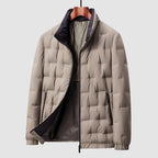 Jorrit quilted padded jacket in beige, front view