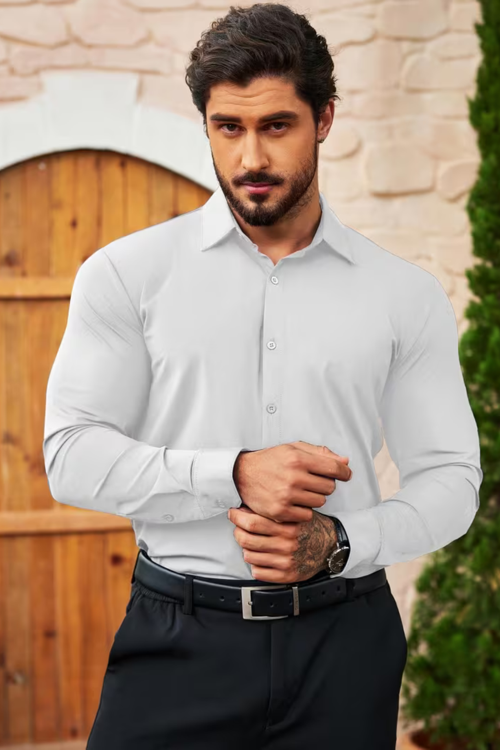 Cassian | Signature Muscle Fit Shirt – White