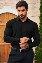 Eliano | Tailored Stretch Shirt – Classic Black