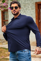 Lorenzo | Non-Iron Muscle Fit Shirt – Deep Navy