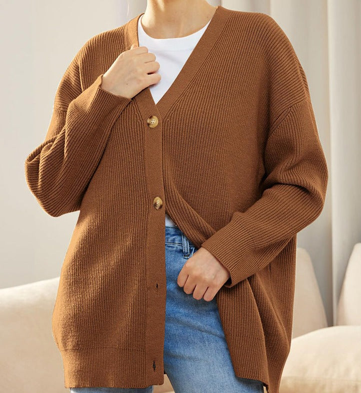 lin | Women’s Winter Knit Casual Button Up  Cardigan