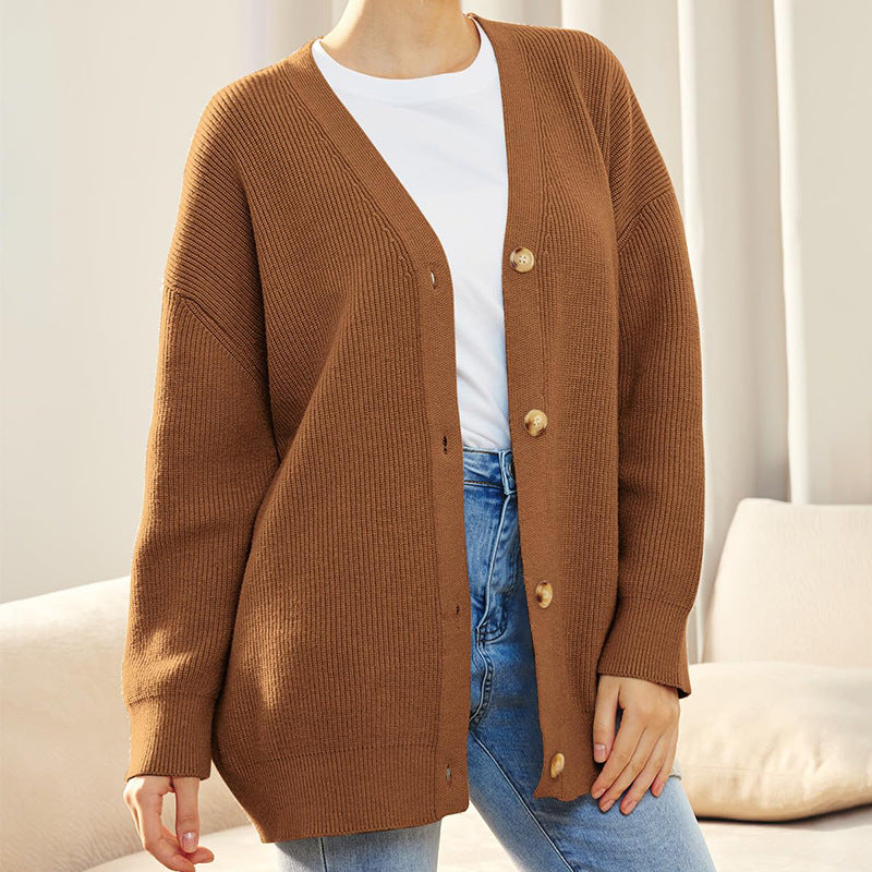 lin | Women’s Winter Knit Casual Button Up  Cardigan
