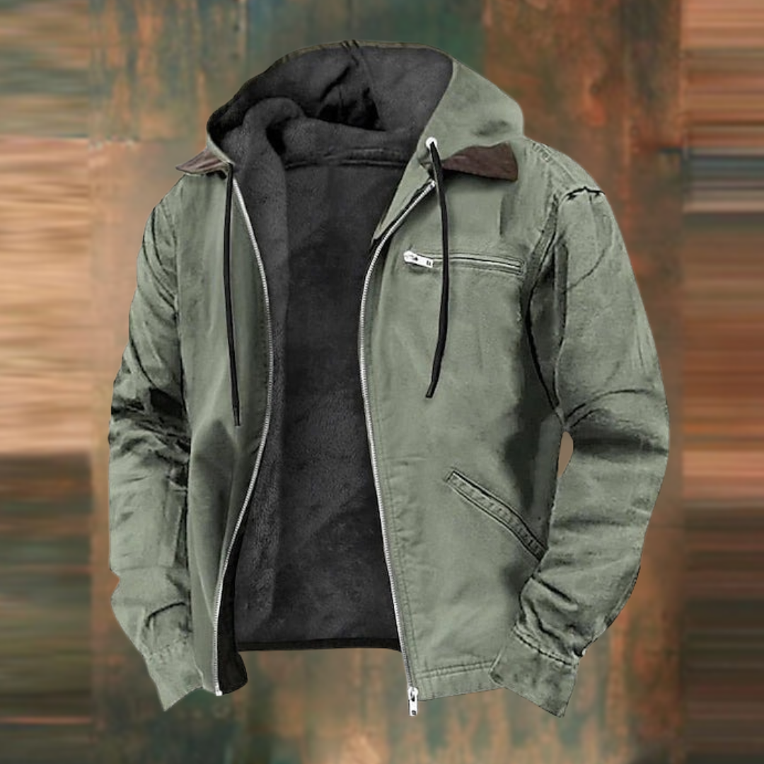 Keaton fleece-lined hooded jacket, green