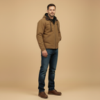 Keaton fleece-lined hooded jacket, black