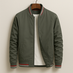 Kevin striped bomber jacket, olive green