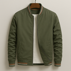 Kevin striped bomber jacket, green