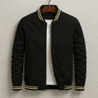 Kevin striped bomber jacket, black