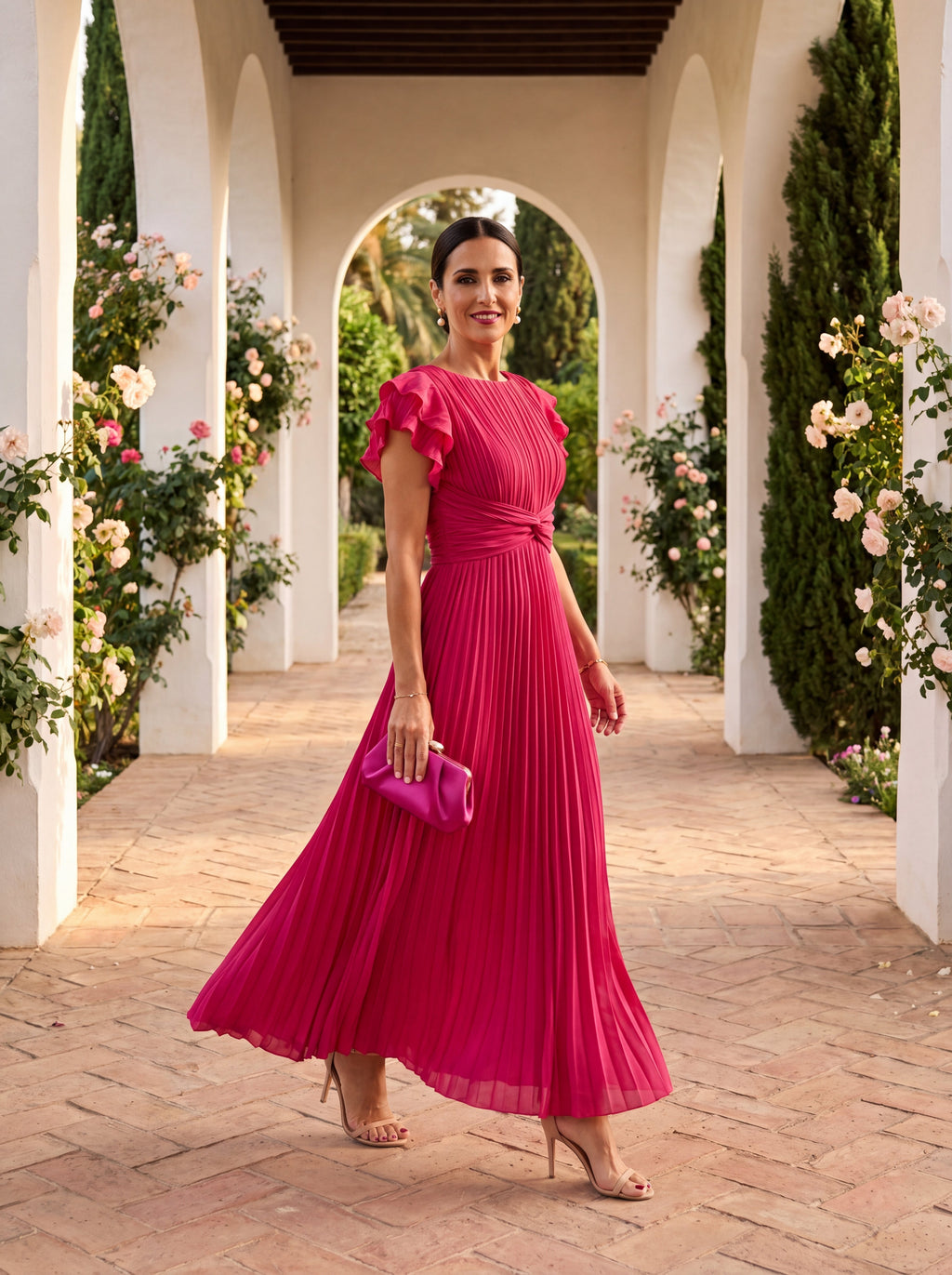 Flowy navy blue maxi dress with pleated detailing and a relaxed fit. Perfect for casual outings or summer gatherings. 2