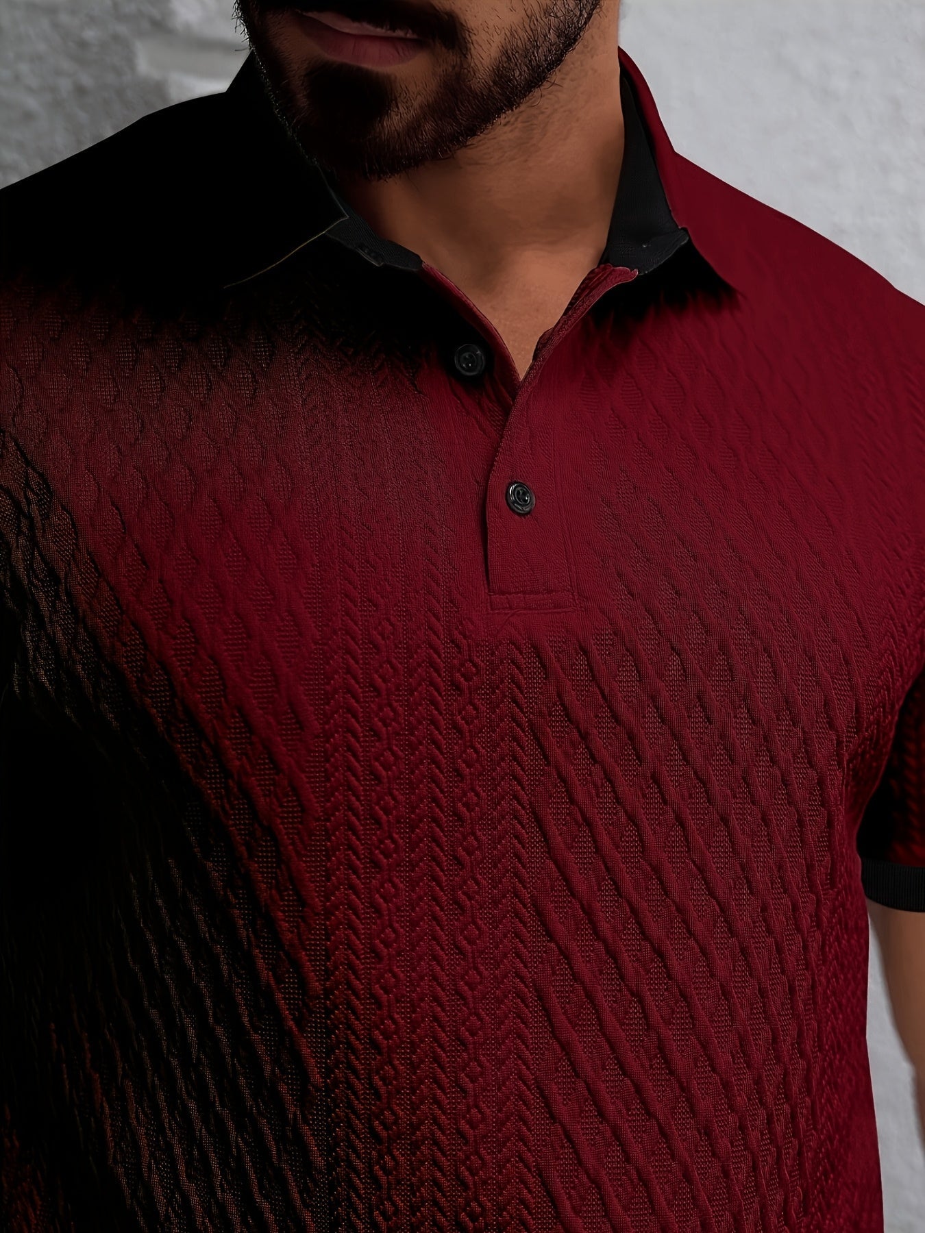 Liam long sleeve polo shirt in navy blue, featuring a structured collar and button front design. 11