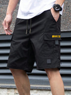 Men's lightweight cargo shorts in khaki, featuring a multi-pocket design for practicality and comfort. 4