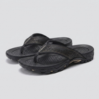 Men's flip flops in navy blue, featuring arch support and a sleek, water-resistant design. 3