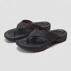 Men's flip flops in navy blue, featuring arch support and a sleek, water-resistant design. 4