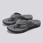 Men's flip flops in navy blue, featuring arch support and a sleek, water-resistant design. 5