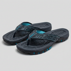 Men's flip flops in navy blue, featuring arch support and a sleek, water-resistant design. 7
