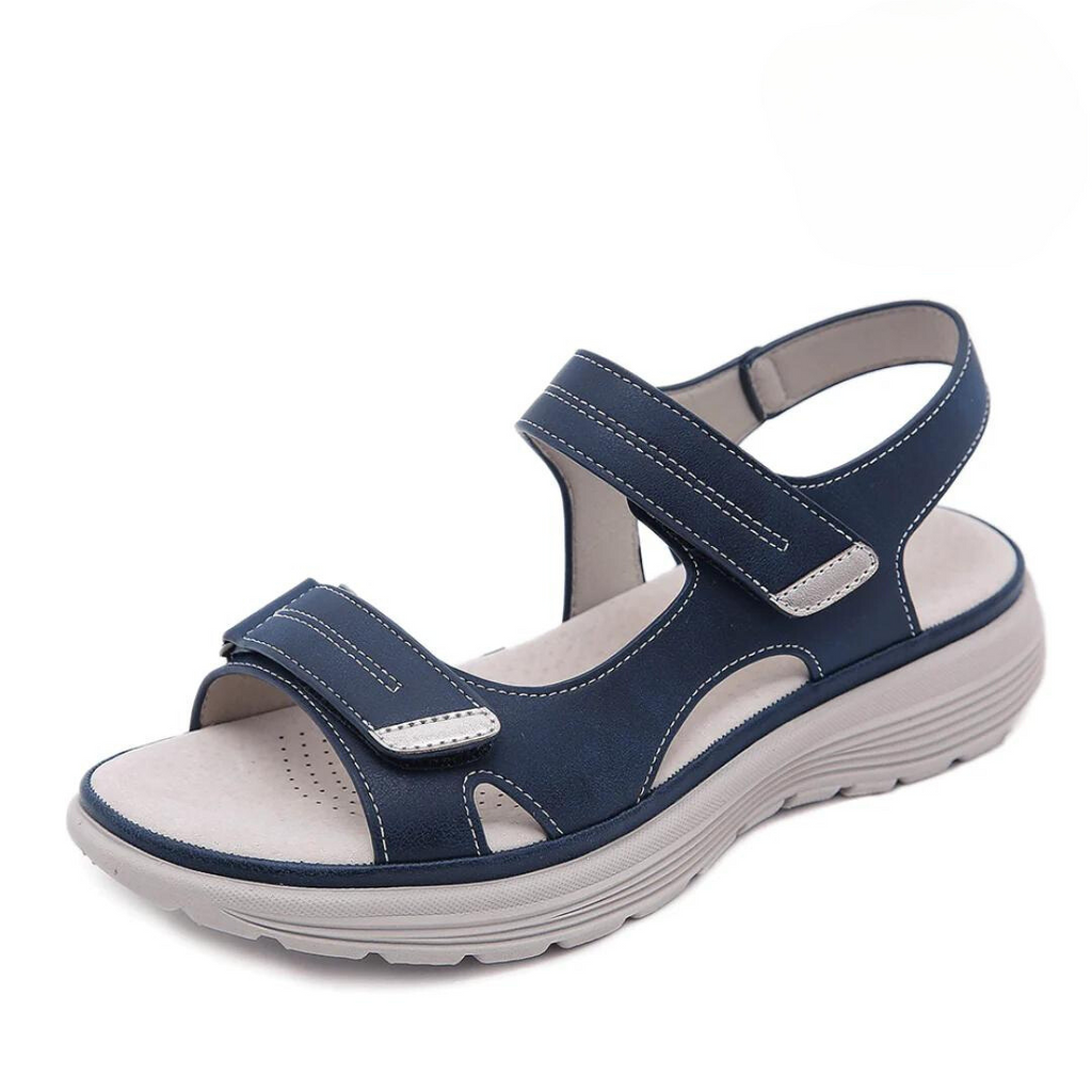 Liam orthopedic sandals in navy blue, featuring a wide toe box and supportive design for comfort. 6