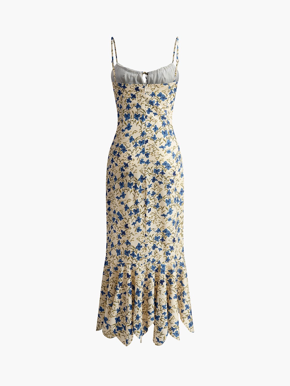 Lila floral maxi dress in soft purple with an irregular hem, featuring a flowing, bohemian style. 6